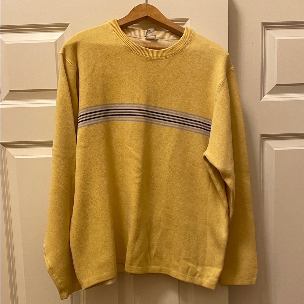 Tommy Hilfiger Yellow Crewneck Sweater with Stripes